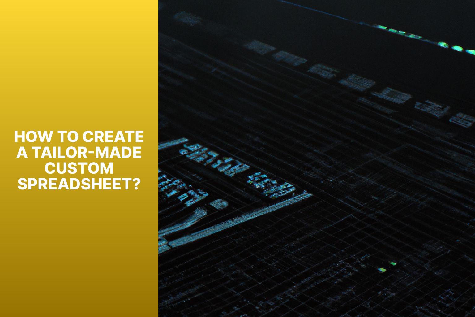How to Create a Tailor-Made Custom Spreadsheet? - Revolutionize Your Workflow with a Tailor-Made Custom Spreadsheet 